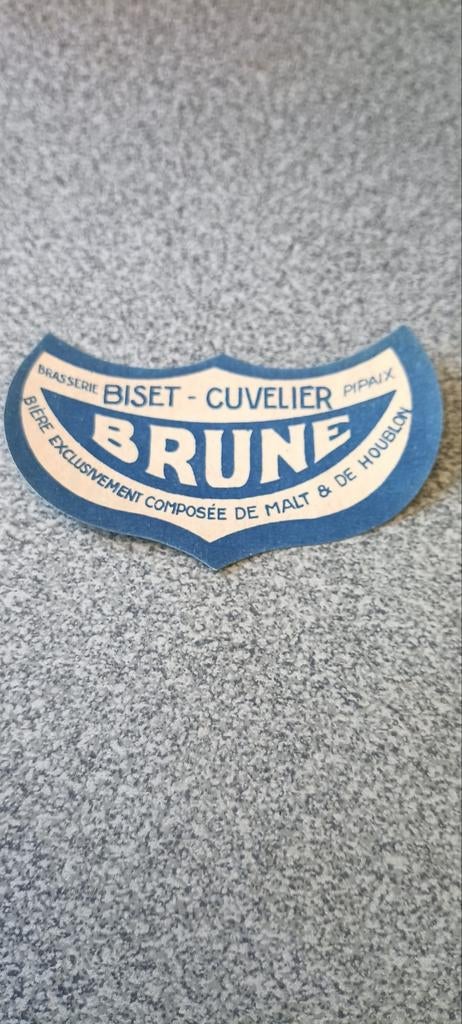Oud bieretiket brune br Biset Cuvelier Pipaix, Collections, Enlèvement