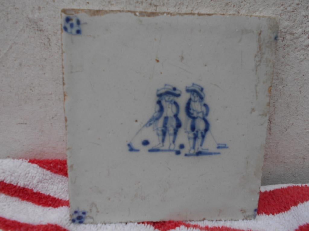 antieke DELFTSE tegel kinderspelen 17e-18e eeuw, Ophalen of Verzenden