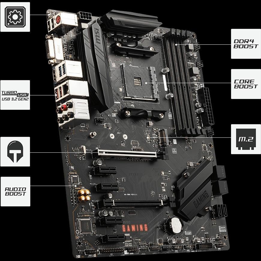 Vends carte mère msi B550 gaming gen3 65 euros FIXE, Ophalen, DDR4, Zo goed als nieuw, Socket AM4