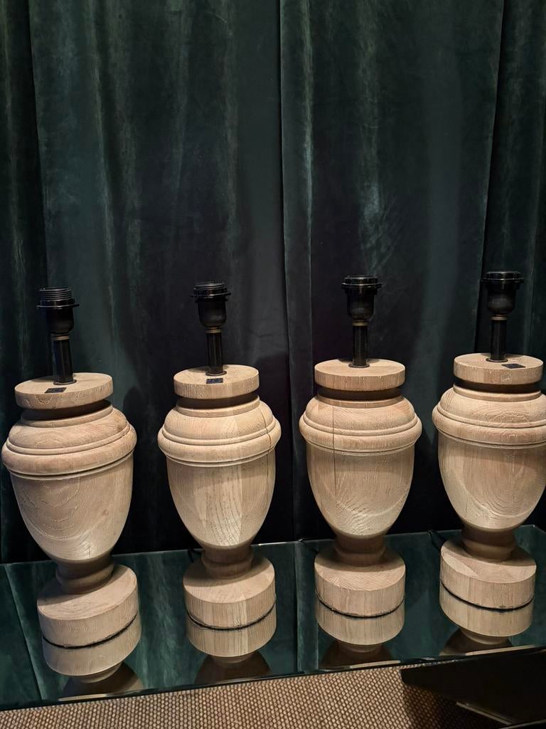 4 pieds de lampe PR Interiors en chêne épais, Enlèvement, Comme neuf
