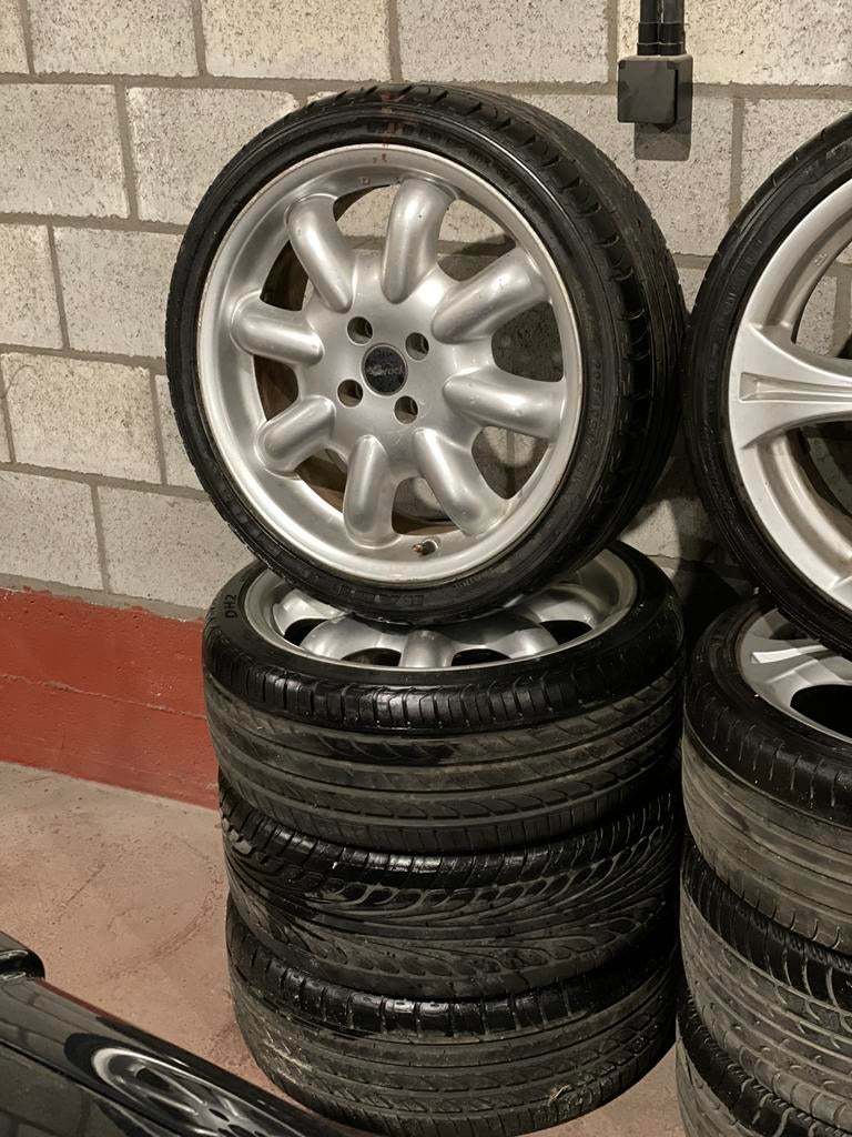 Brock 17 inch 4X100 lichtmetalen velgen met banden, Ophalen, Gebruikt, Banden en Velgen, 17 inch