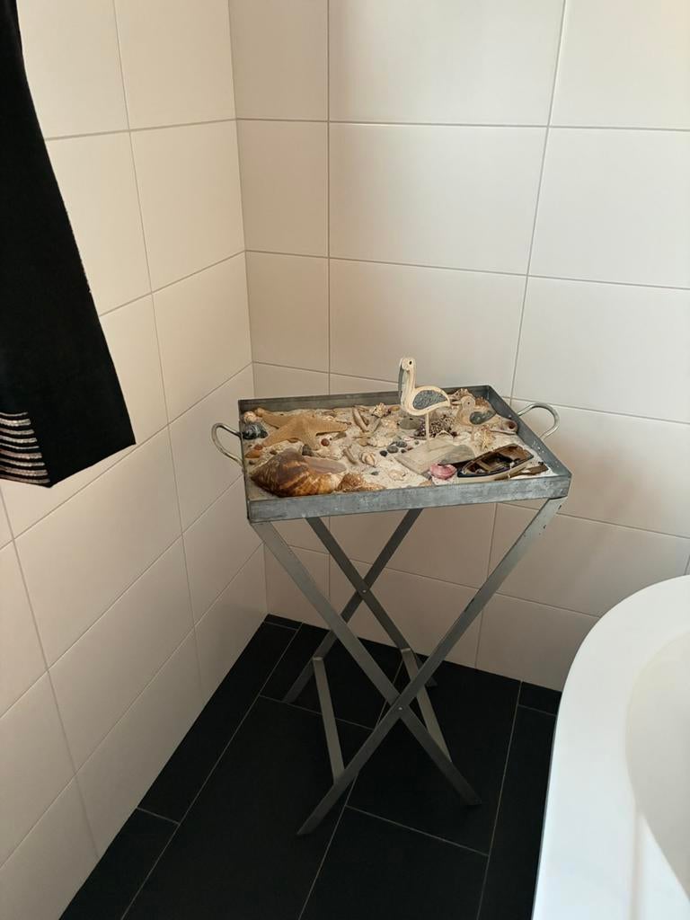 Zink sta tafel ( inklapbaar), Tuin en Terras, Ophalen