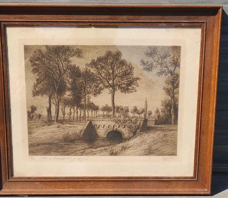 Gravure Jemappes signe Victor dieu, Antiquités & Art, Art | Eaux-fortes & Gravures, Gravure, Enlèvement ou Envoi