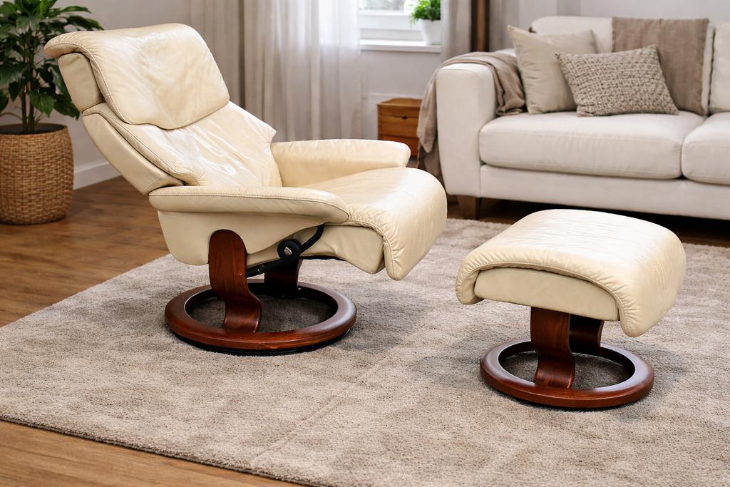 Stressless Spirit (large) met voetbank, Ophalen, Gebruikt, Leer