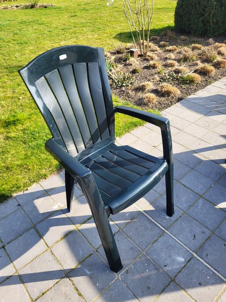 8 stapelbare tuinstoelen, Tuin en Terras, Ophalen