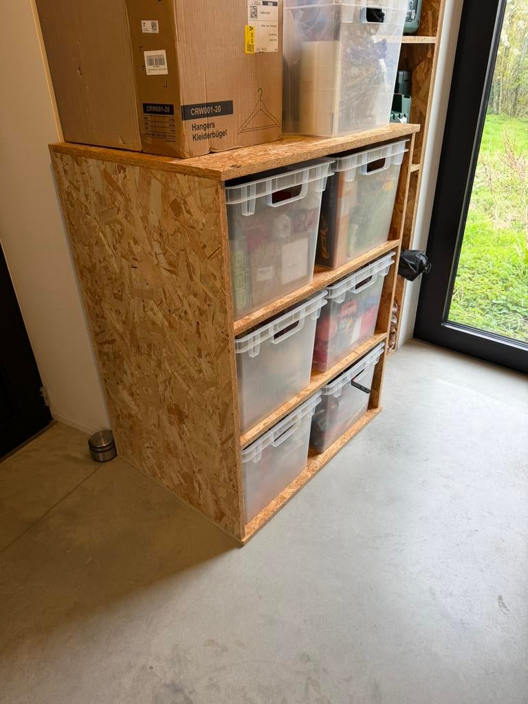 2 meubles de rangement en OSB sur mesure – très solides, Enlèvement, Comme neuf