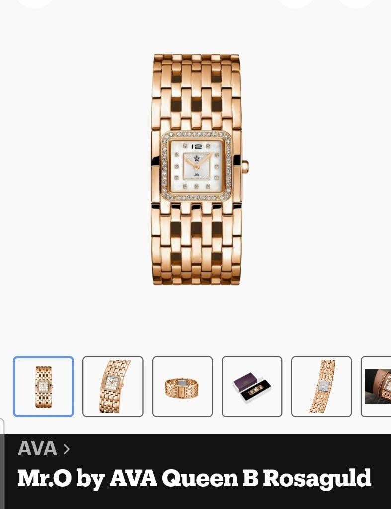 Luxe dameshorloge Mr O Ava by Queen, Polshorloge, Nieuw, Met strass, Ophalen