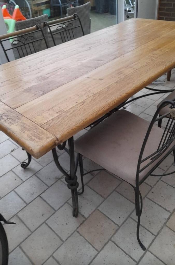 Ensemble table + chaises, Enlèvement, Utilisé, Rectangulaire, Bois