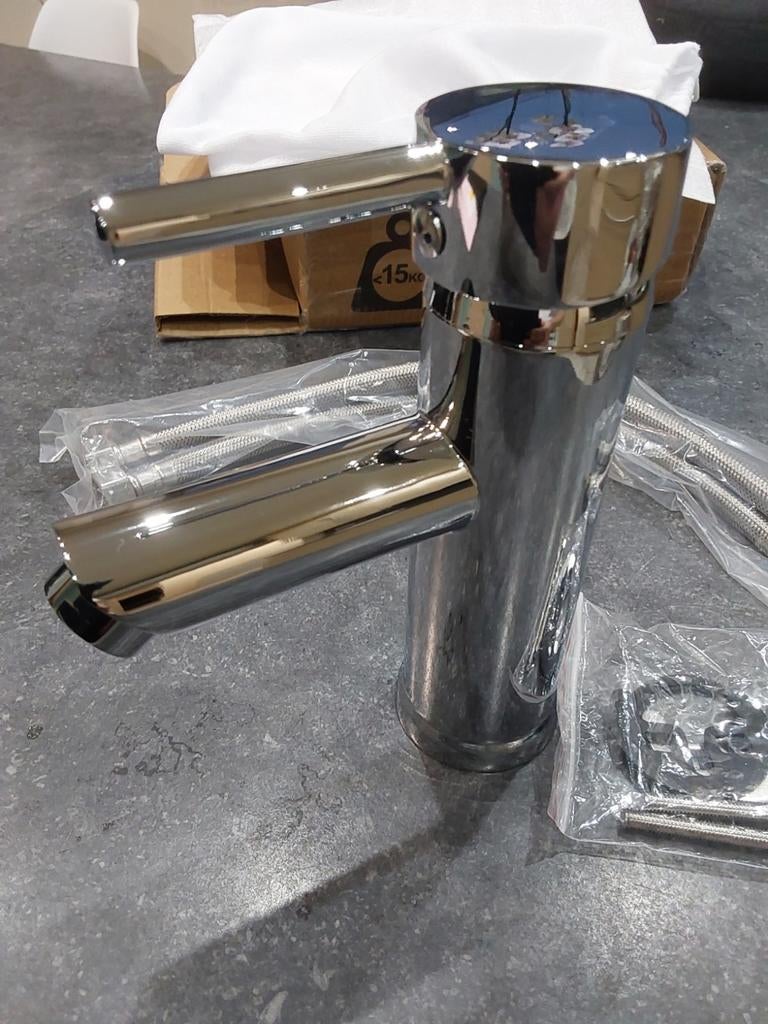 MENGKRAAN / EÉNGREEPSKRAAN  /  LAVABOKRAAN, Ophalen, Nieuw, Chroom, Wastafel