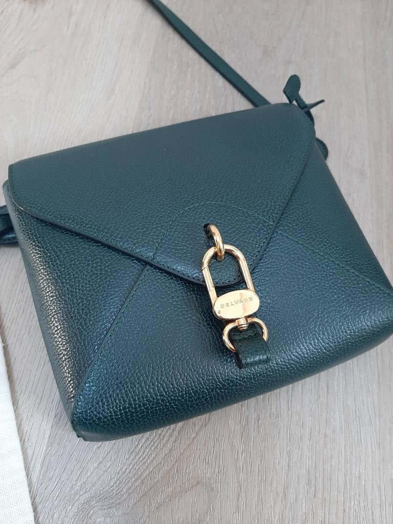 Delvaux Grelon, très bel état, vert foncé, Enlèvement ou Envoi, Comme neuf, Vert, Cuir