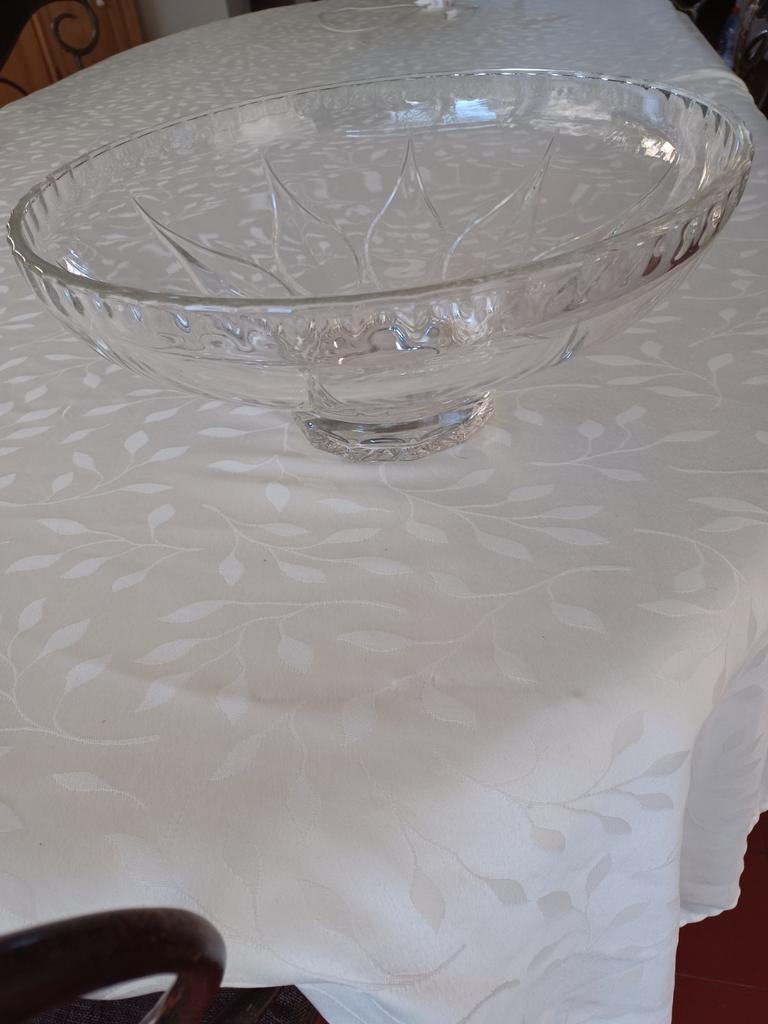 Plat en verre sur pied., Antiquités & Art, Enlèvement ou Envoi