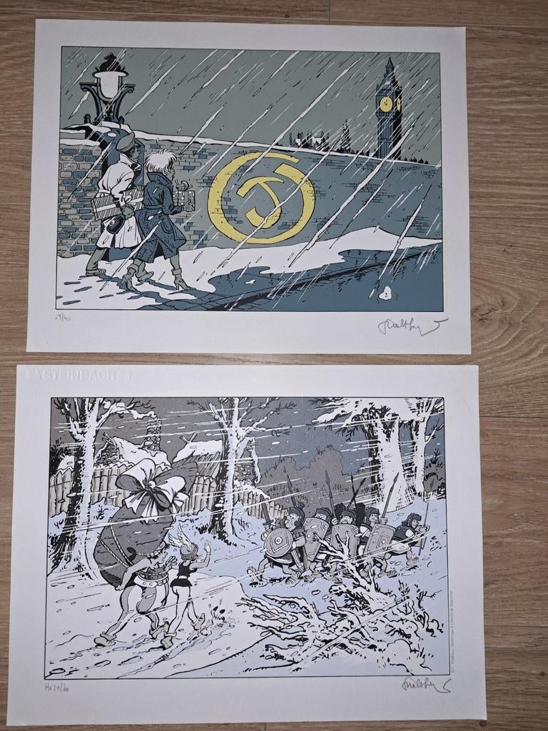 Natasja,2x A3 ex-libris gesigneerd op 30 en 40expl, Boeken, Stripverhalen, Ophalen of Verzenden