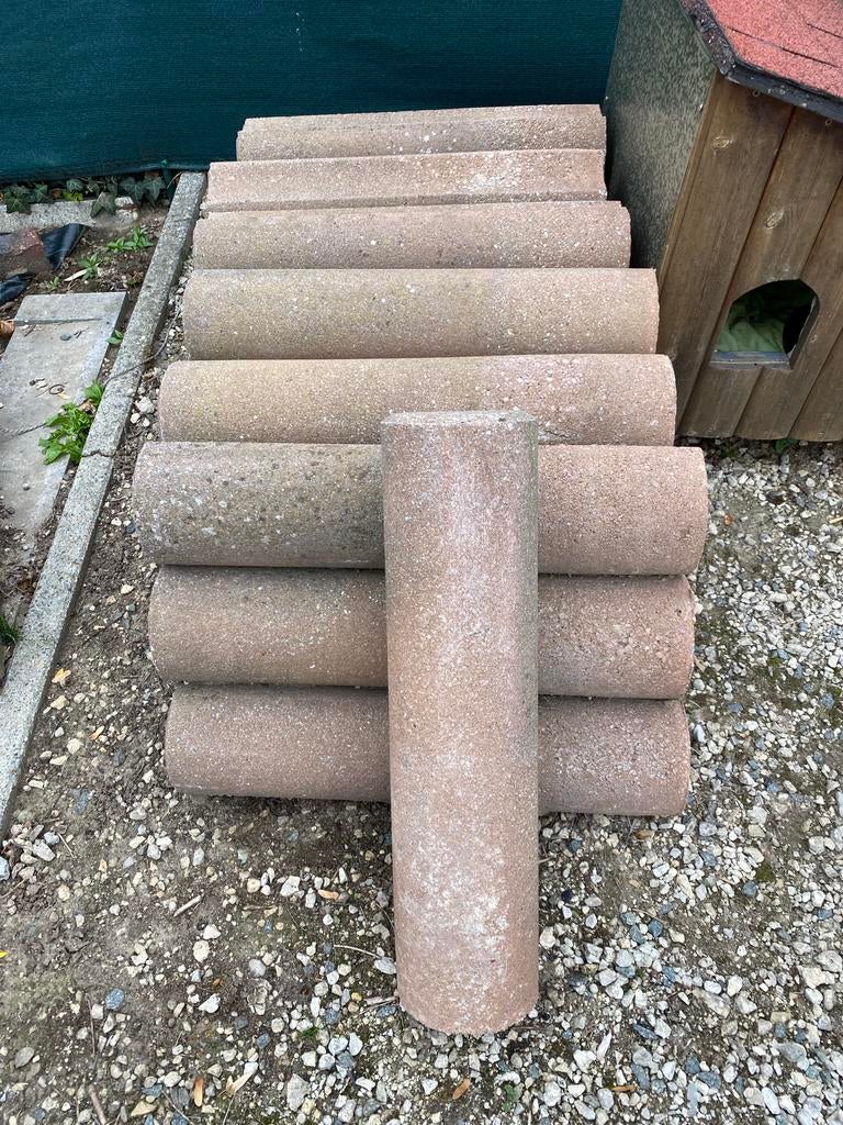 Palissaden bruin - beton, Tuin en Terras, Ophalen, Gebruikt