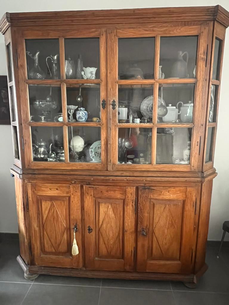 Duitse Antieken eiken kast, Ophalen, 200 cm of meer, 150 tot 200 cm, Eikenhout