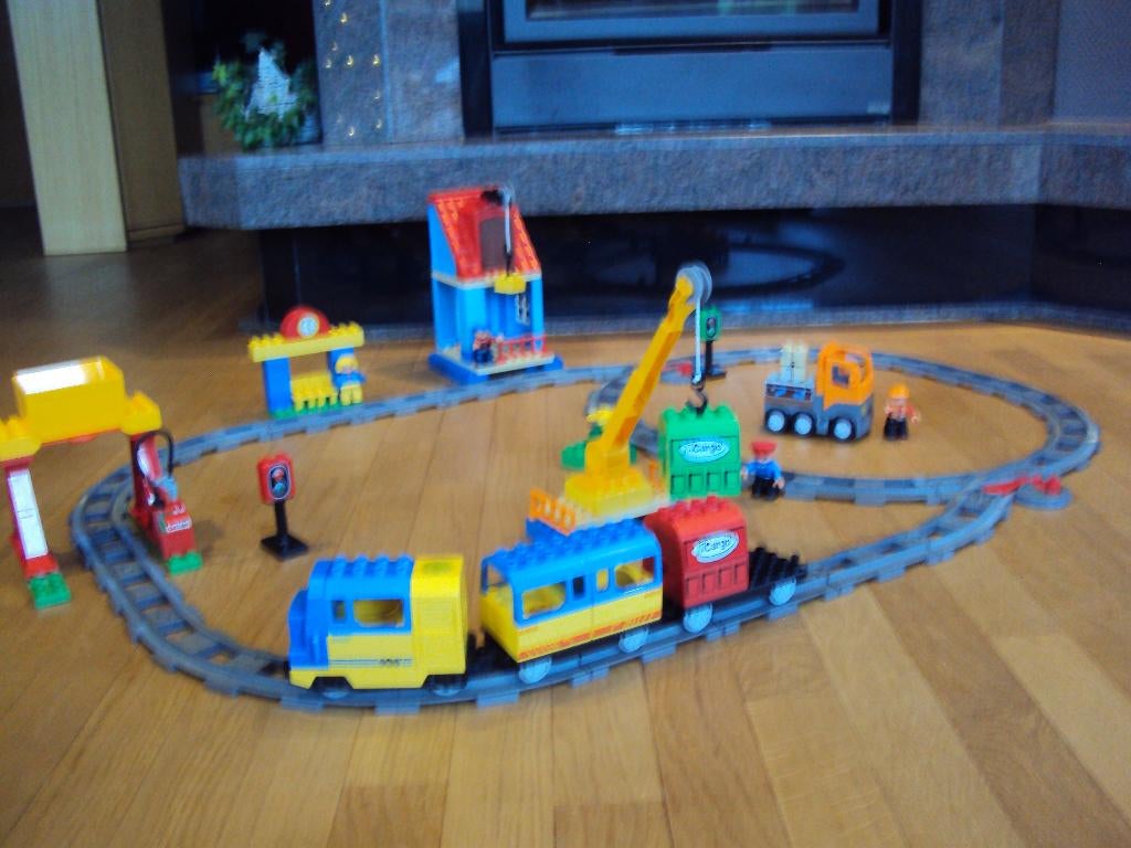 duplo, leuk treinset met kraan, laadruimte, wissels...., Enlèvement ou Envoi, Duplo