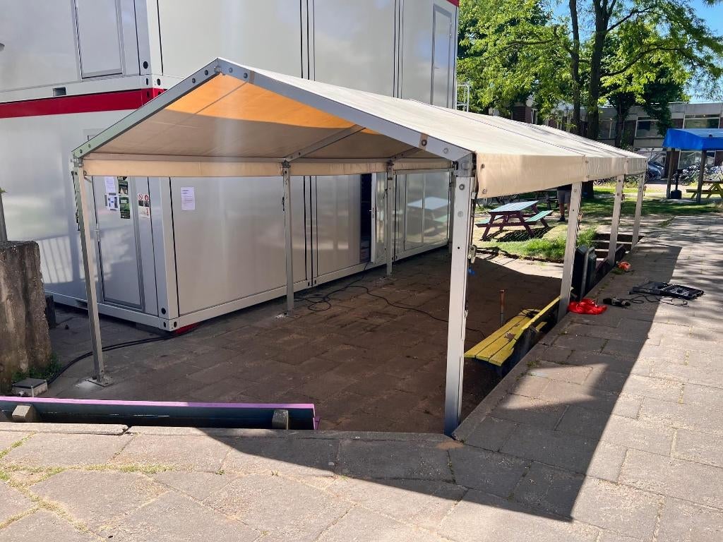 Alu Kadertent Frametent Opslagtent Carport 4x9mtr, Tuin en Terras, Ophalen, Gebruikt, Carport
