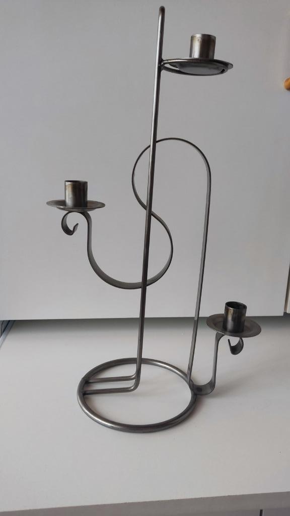 Kandelaar in Tin, Overige materialen, 25 tot 50 cm, Ophalen of Verzenden, Zo goed als nieuw