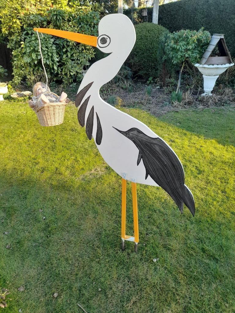 ooievaar, Kinderen en Baby's, Kraamcadeaus en Geboorteborden, Ophalen, Nieuw, Geboortebord