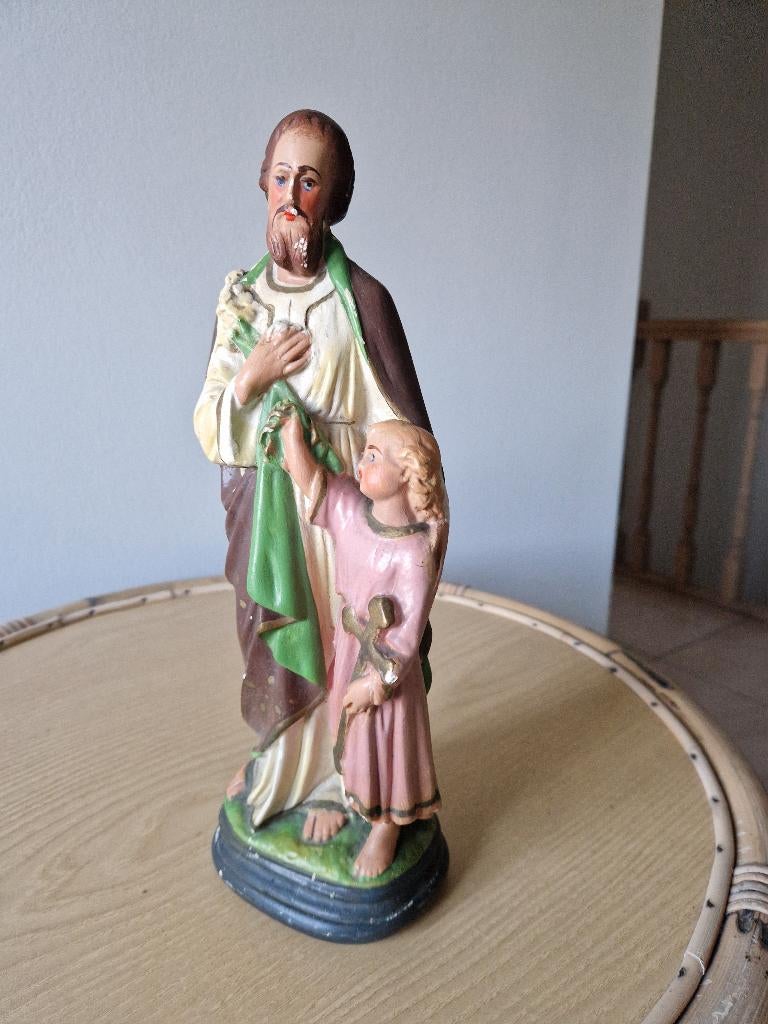 Statue de Saint Joseph et Enfant Jésus, Antiquités & Art, Antiquités | Objets religieux, Enlèvement