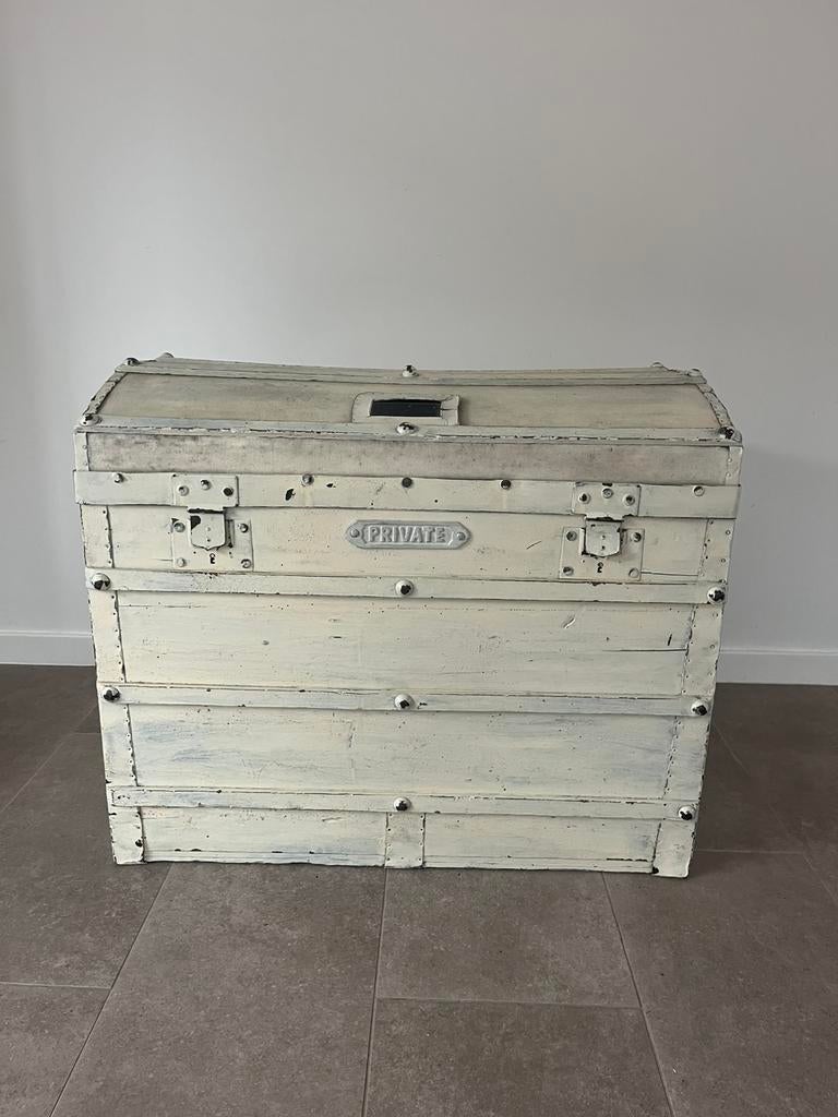 Antiek oude schatkist hutkoffer dekenkist vintage brocant, Huis en Inrichting, Woonaccessoires | Kisten, Ophalen, Zo goed als nieuw