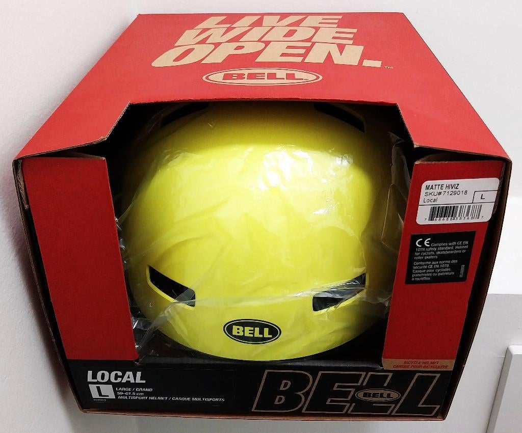 Casque de vélo Bell Local jaune fluo à haute visibilité NEUF, Vélos & Vélomoteurs, Neuf, Enlèvement ou Envoi, Bell, Homme ou Femme