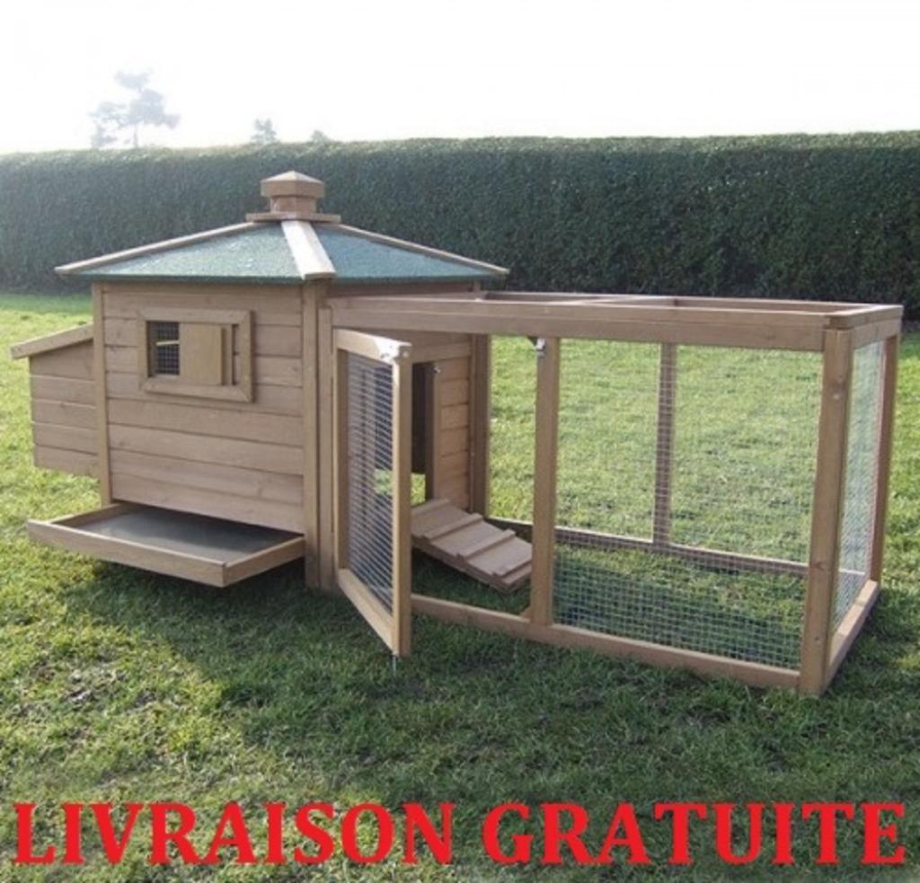 Poulailler XXL abri poule caille clapier lapin enclos poules, Animaux & Accessoires, Envoi, Neuf, Cage, Lapin