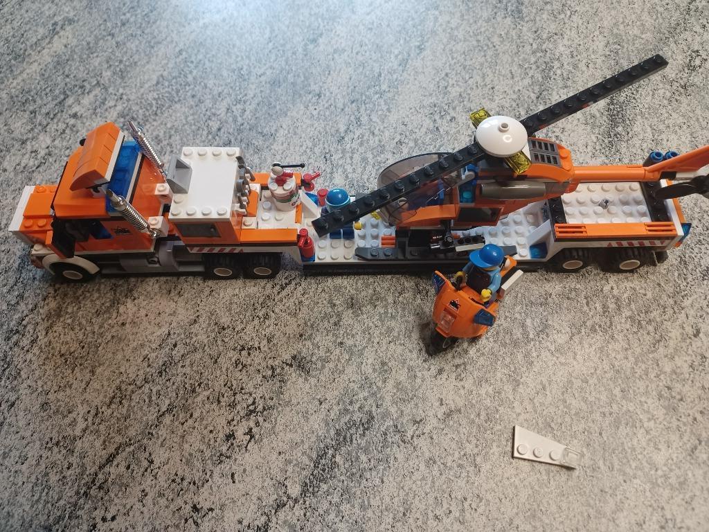 lego  vrachtauto met helikopter en brommer, Enlèvement ou Envoi, Utilisé, Lego