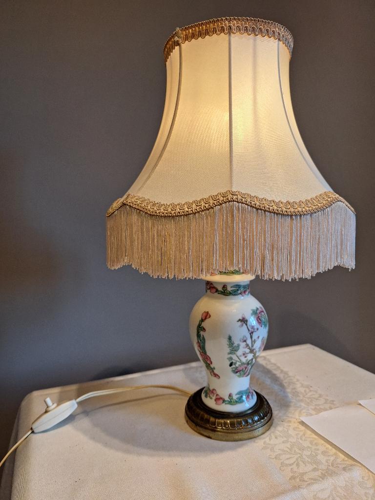 Chinese tafellamp 'famille rose' (18), Enlèvement, Utilisé, Tissus, Moins de 50 cm