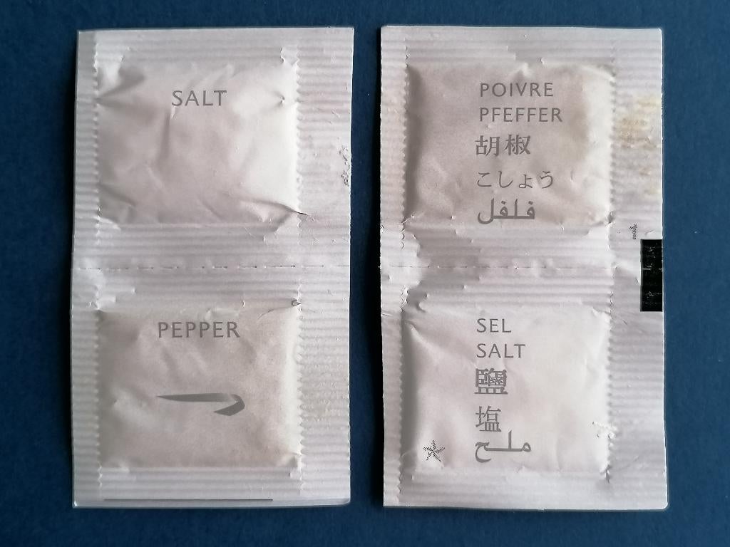 British Airways Salt & Pepper Shaker Paper bags Twinpack, Ophalen of Verzenden, Nieuw, Overige typen