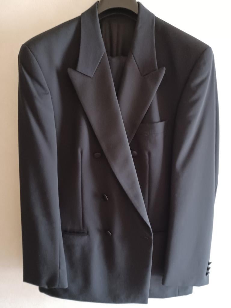 Mooie smoking, zwart, Kleding | Heren, Kostuums en vesten, Ophalen, Maat 52/54 (L), Zwart, Rian Rucci