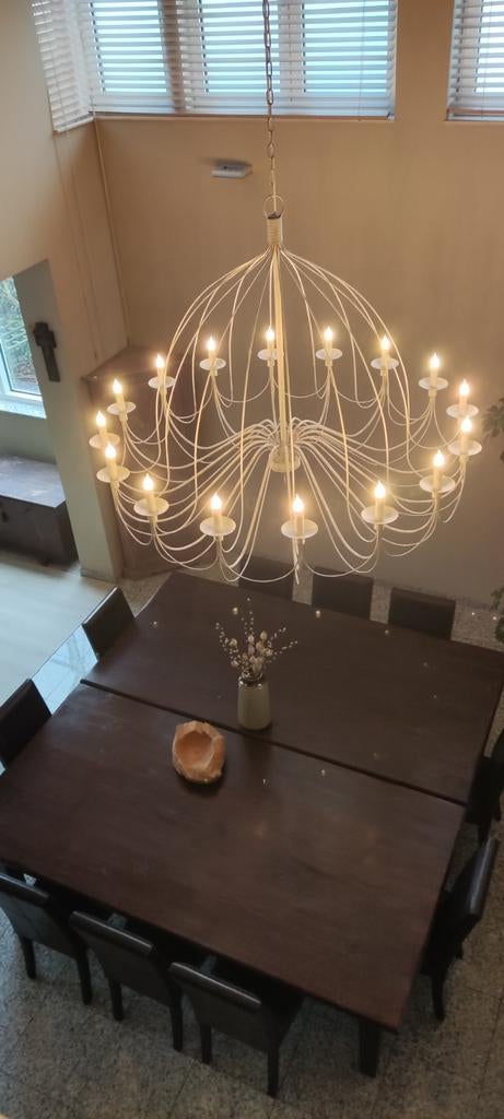 Grote, bruine volhouten eettafel, Huis en Inrichting, Ophalen