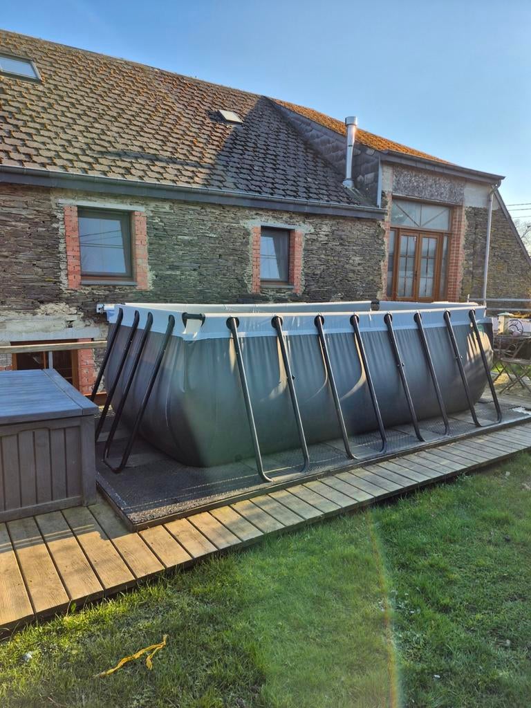 Piscine INTEX de 4m/2m, filtre à sable, échelle., Enlèvement, Utilisé, Rectangulaire, 400 cm ou plus