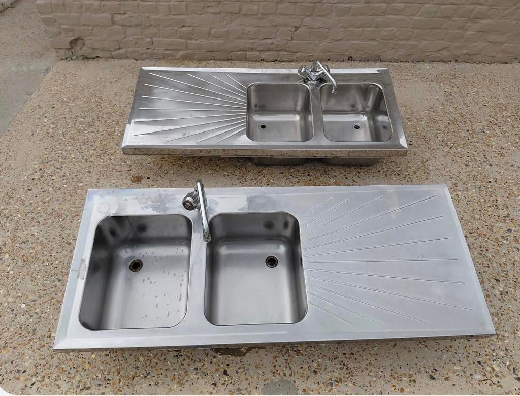 Spoelbakken in inox, Ophalen, Gebruikt, Inox Meubilair