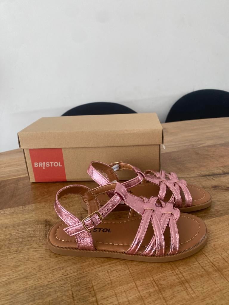Bristol Sandalen Plat Roze Glimmend Nieuw, Neuf, Enlèvement, Autres types, Fille