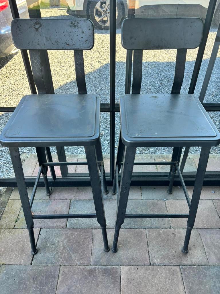 Retro barkruk, 2 krukken, Ophalen, Gebruikt, Metaal