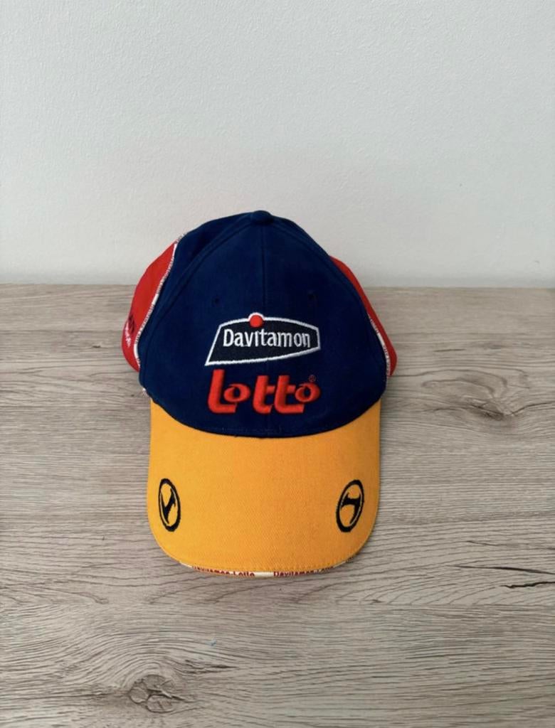 Vintage Davitamon-Lotto Wielerpet / Team Cap, Ophalen of Verzenden, Zo goed als nieuw, One size fits all, Pet