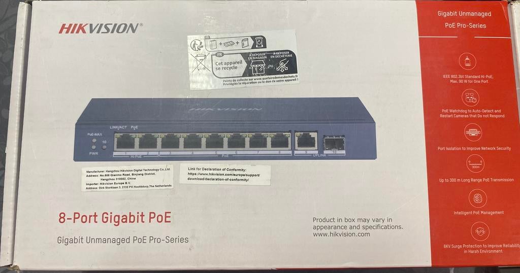 Poe switch hikvision, Enlèvement, Neuf
