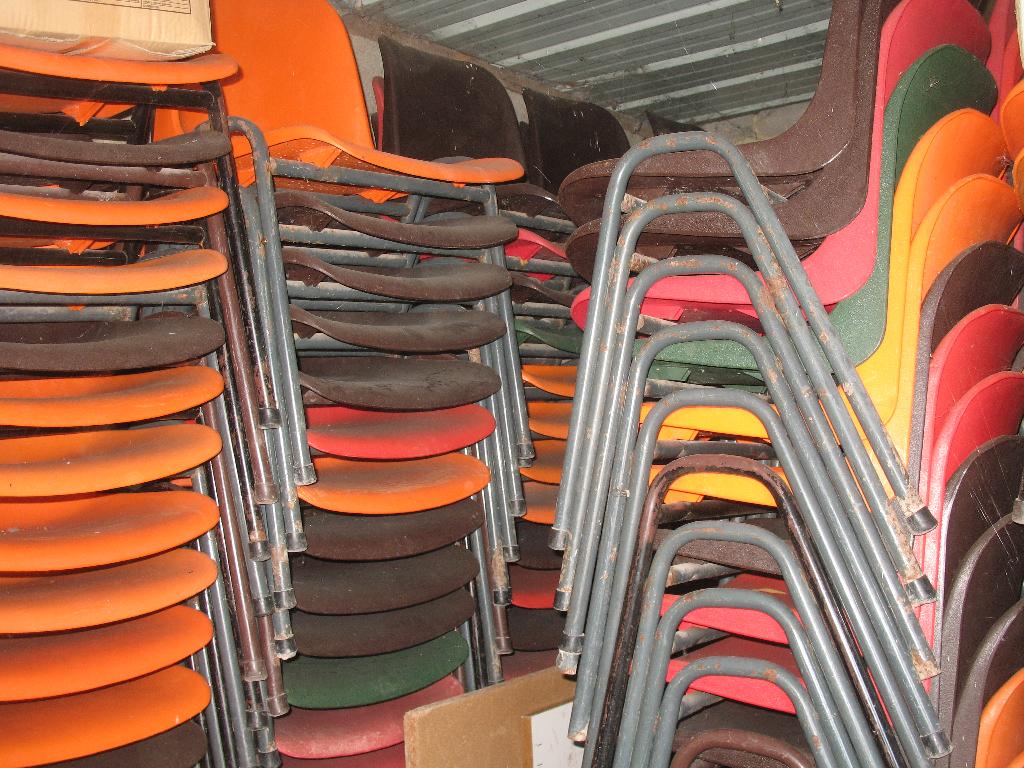 Chaises, Enlèvement, Utilisé, Plastique, Empilable