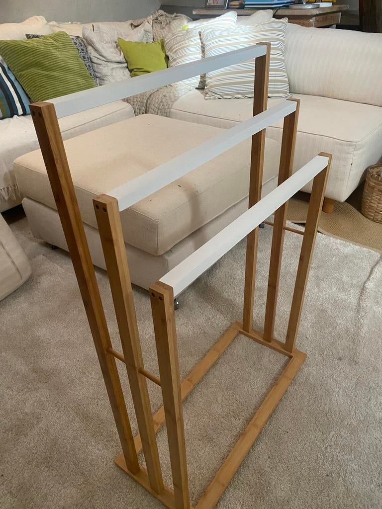 Handdoekrek bamboe voor badkamer, vrijstaand, Ophalen