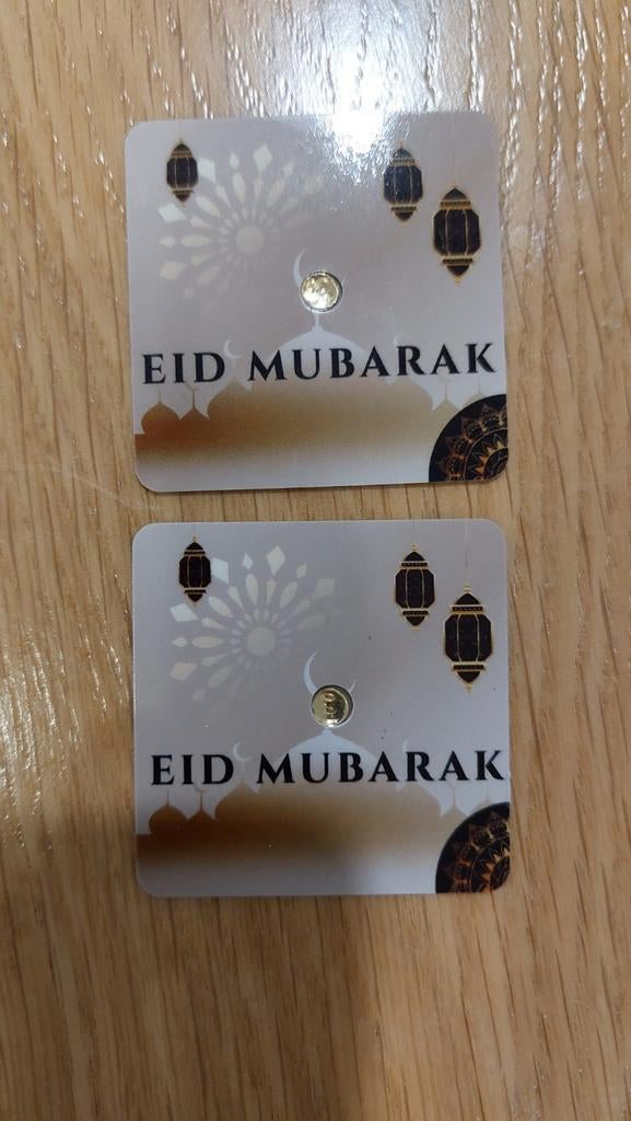 2 lingots Or Pur 24k 0,01gr Eid Moubarak, Handtassen en Accessoires, Bedels, Ophalen of Verzenden, Goud