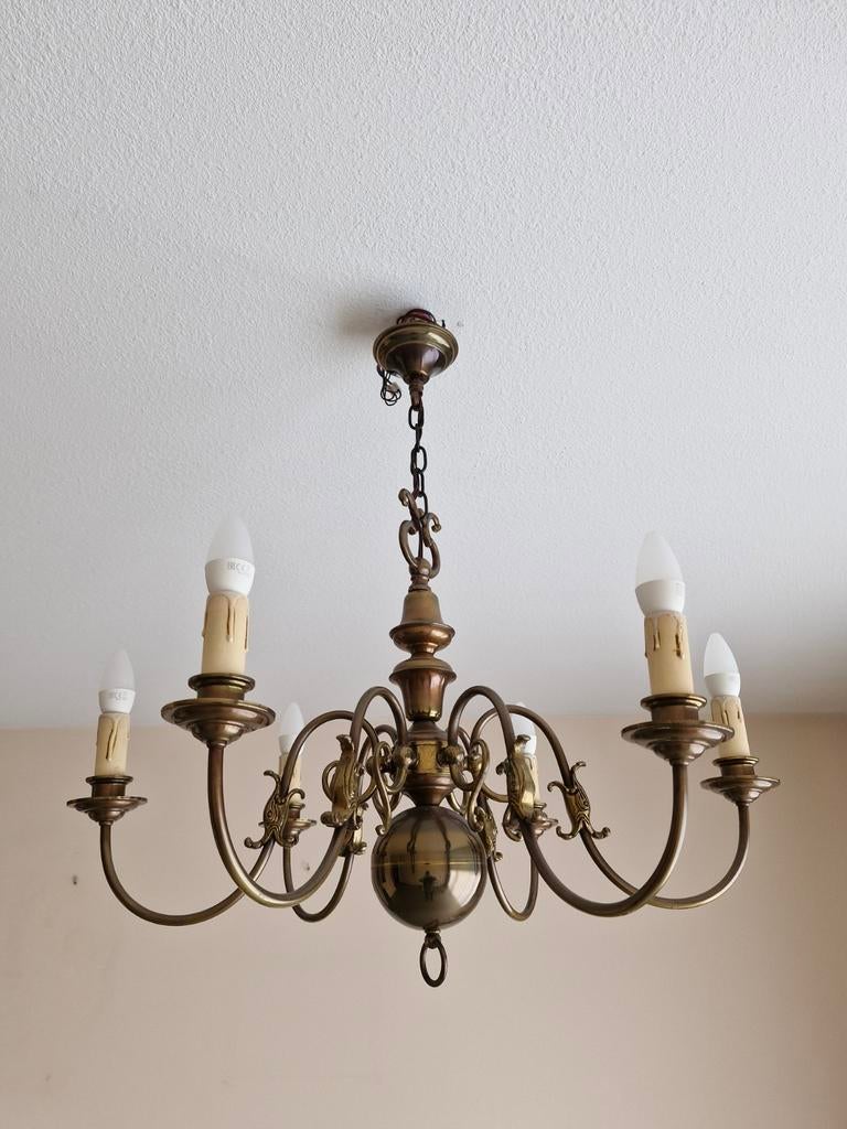 Mooie kroonluchter, Huis en Inrichting, Lampen | Kroonluchters, Ophalen, Gebruikt, Overige materialen, Retro