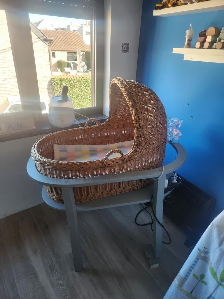 Prachtige wieg met rieten mand!, Kinderen en Baby's, Ophalen, Wieg
