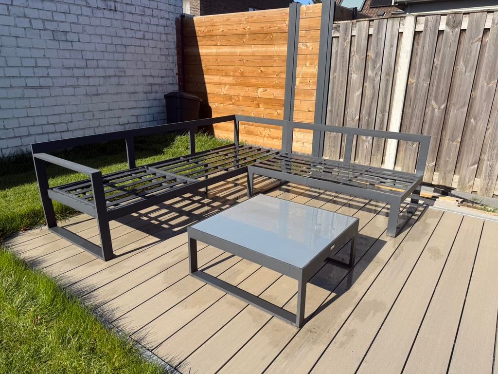 Loungeset + eettafel en stoelen, Tuin en Terras, Tuinsets en Loungesets, Ophalen, Zo goed als nieuw, Eettafel, Loungeset