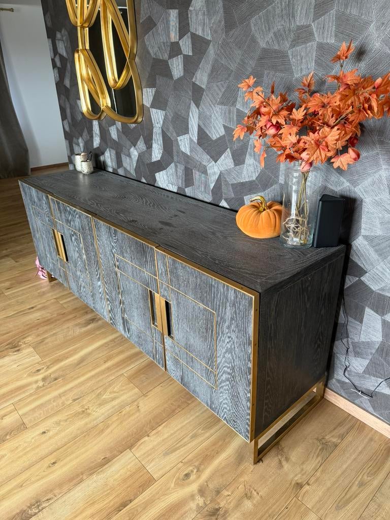 Dressoir kast zwart goud, Ophalen, Zo goed als nieuw