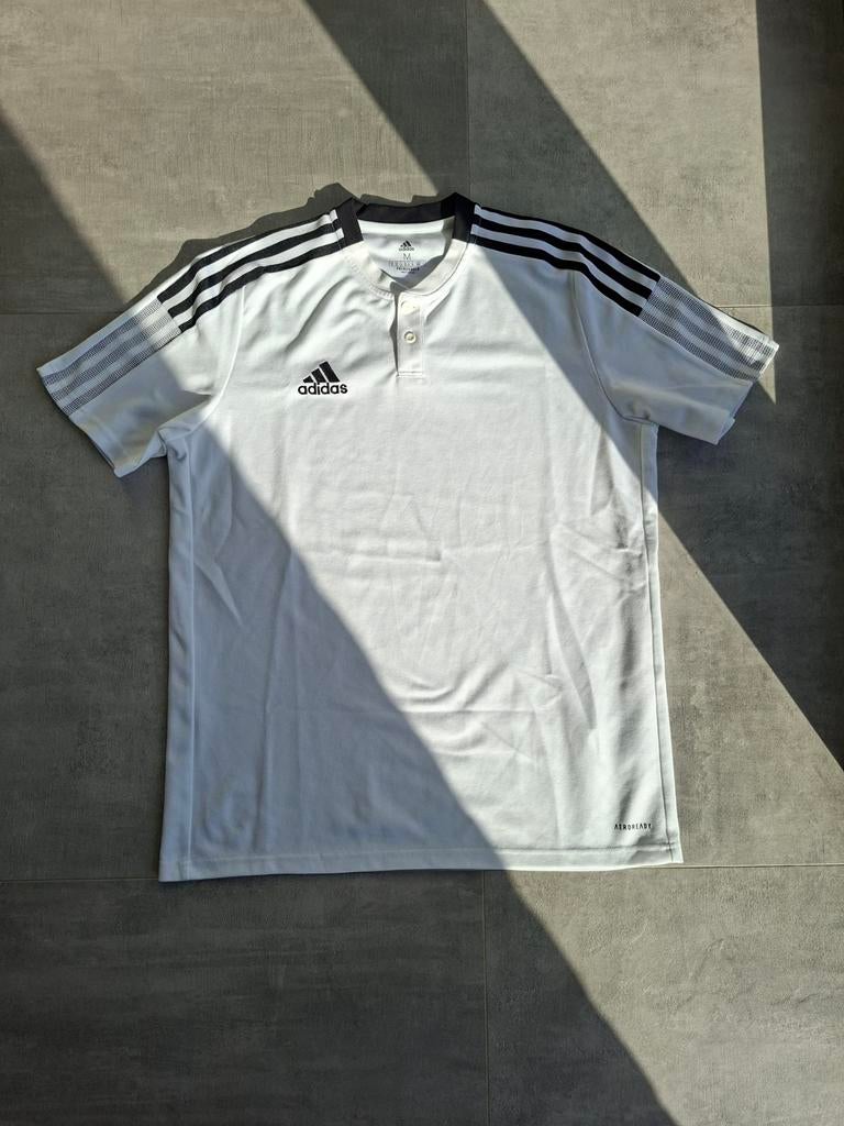 Adidas witte sport polo – maat M – Aeroready, Kleding | Heren, T-shirts, Maat 48/50 (M), Wit, Ophalen of Verzenden, Zo goed als nieuw