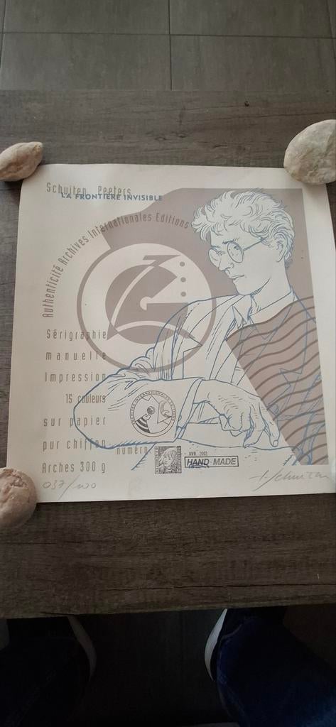 LA FRONTIÈRE  INVISIBLE  RARE SÉRIGRAPHIE, Antiquités & Art, Art | Lithographies & Sérigraphies, Enlèvement