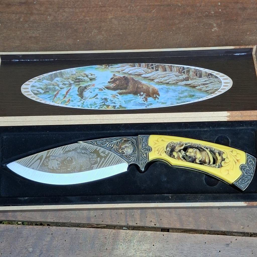 Vintage mes met berentaferelen, Verzamelen, Ophalen of Verzenden