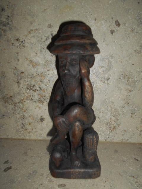 Belle statue africaine en bois - CAJ Bissau, Antiquités & Art, Enlèvement ou Envoi, Bois, Statue