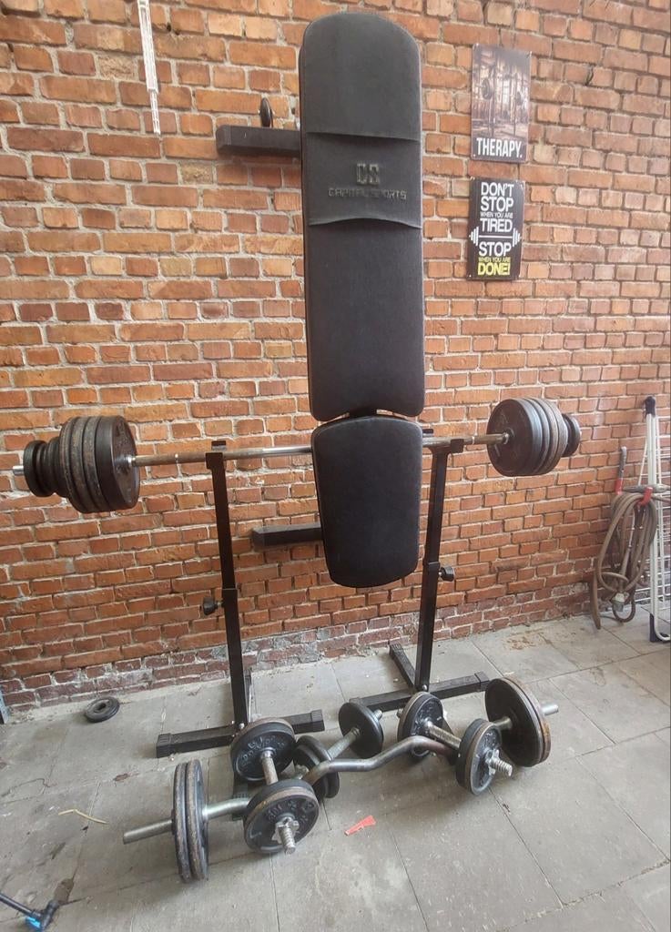 Gewichten halterstang, ez bar, bankje, steunen, Enlèvement, Utilisé, Pectoraux