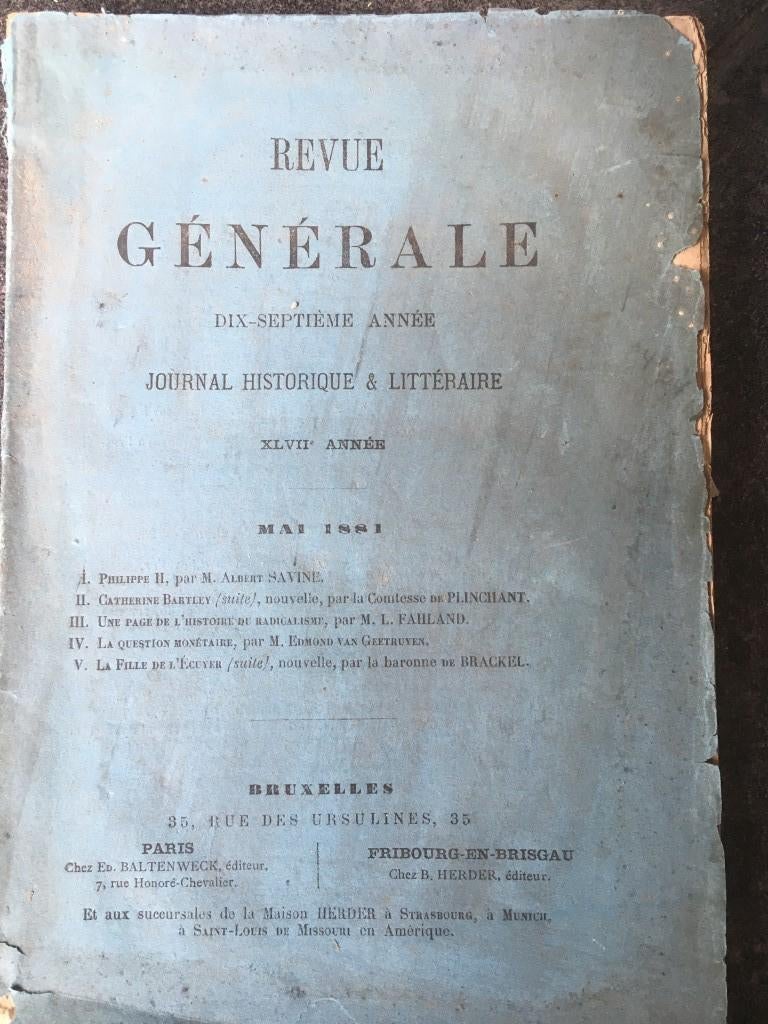 1881 journal historique et littéraire - Savine - Plinchant, Antiek en Kunst, Ophalen of Verzenden
